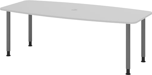 bümö Konferenztisch oval 220x103 cm großer Besprechungstisch in grau, Besprechungstisch mit Gestell in Graphit, Meetingtisch für 8 Personen, XL-Tisch für Besprechungsraum & Meeting bümö Konferenztisch oval 220x103 cm großer Besprechungstisch in grau, Besprechungstisch mit Gestell in Graphit, Meetingtisch für 8 Personen, XL-Tisch für Besprechungsraum & Meeting von bümö