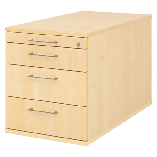 bümö Rollcontainer mit Schubladen, Container abschließbar aus Holz in Ahorn - Rollwagen für's Büro als Schreibtisch Unterschrank, Bürocontainer od. Schreibtischcontainer mit Bügelgriffe bümö Rollcontainer mit Schubladen, Container abschließbar aus Holz in Ahorn - Rollwagen für's Büro als Schreibtisch Unterschrank, Bürocontainer od. Schreibtischcontainer mit Bügelgriffe von bümö