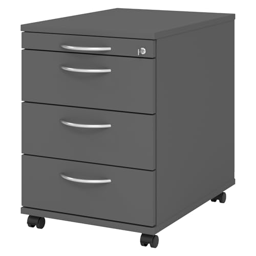 bümö Rollcontainer mit Schubladen, Container abschließbar aus Holz in Graphit - Rollwagen für's Büro als Schreibtisch Unterschrank, Bürocontainer od. Schreibtischcontainer mit Bogengriffe bümö Rollcontainer mit Schubladen, Container abschließbar aus Holz in Graphit - Rollwagen für's Büro als Schreibtisch Unterschrank, Bürocontainer od. Schreibtischcontainer mit Bogengriffe von bümö