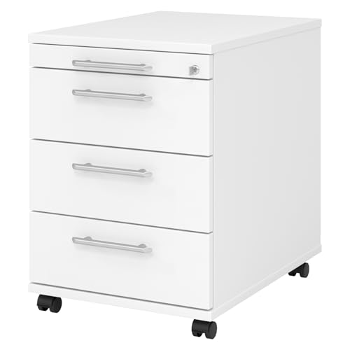 bümö Rollcontainer mit Schubladen, Container abschließbar aus Holz in Weiss - Rollwagen für's Büro als Schreibtisch Unterschrank, Bürocontainer od. Schreibtischcontainer mit Relinggriffe bümö Rollcontainer mit Schubladen, Container abschließbar aus Holz in Weiss - Rollwagen für's Büro als Schreibtisch Unterschrank, Bürocontainer od. Schreibtischcontainer mit Relinggriffe von bümö
