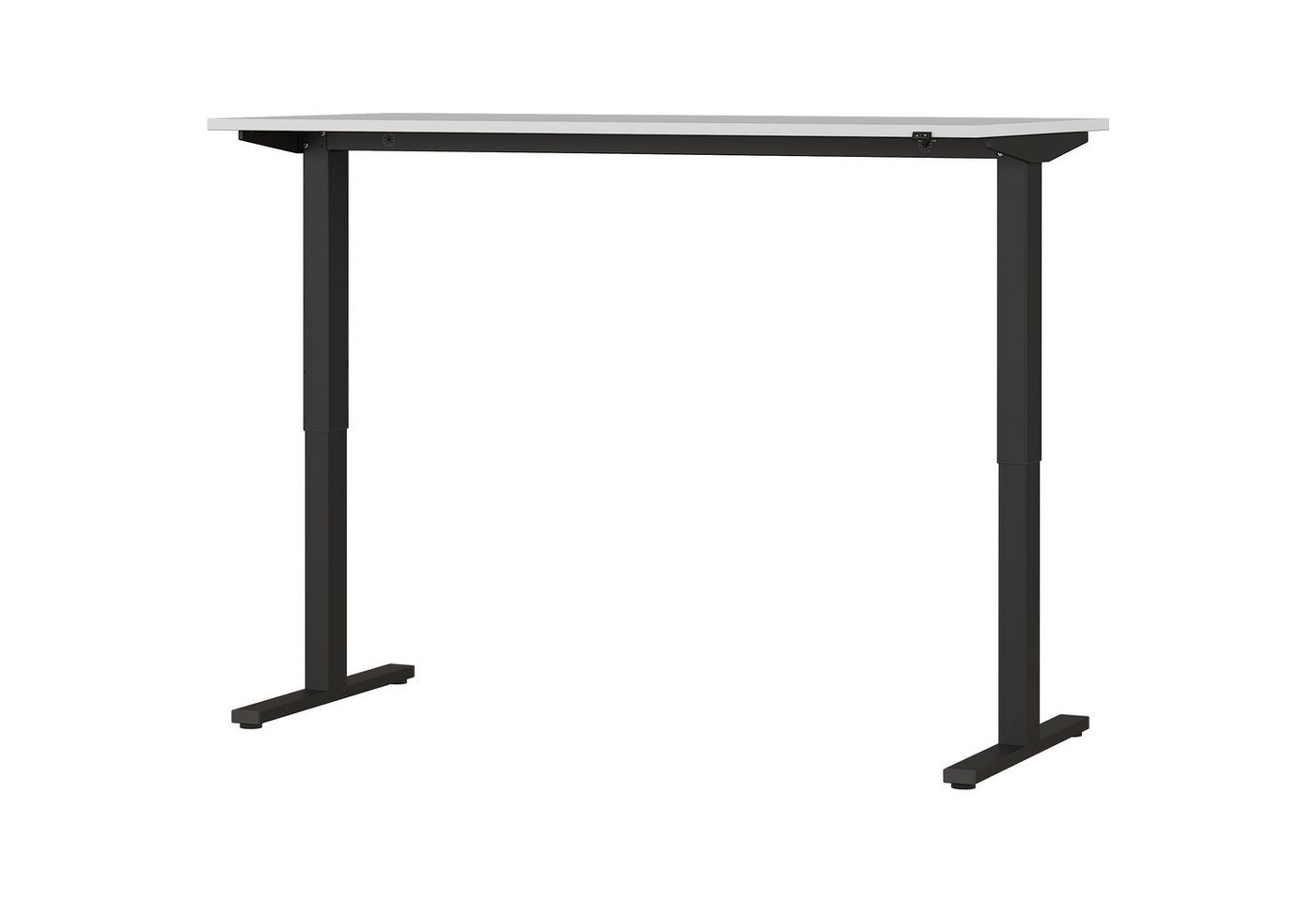 bümö Schreibtisch Andratx, elektrisch höhenverstellbar, 160x80 cm, Lichtgrau-Schwarz von bümö