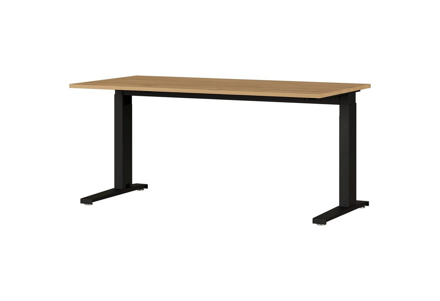 bümö Schreibtisch Andratx, höhenverstellbar, 160x80 cm, Eiche-Schwarz von bümö