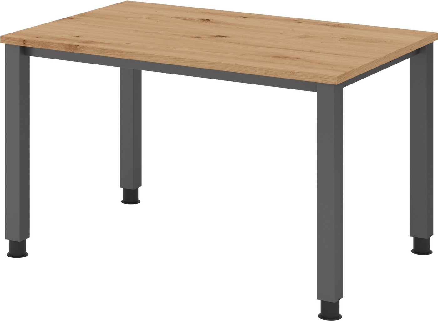 bümö Schreibtisch Q-Serie, Gestell: graphit, Rechteck: 120 x 80 cm - Dekor: Asteiche von bümö