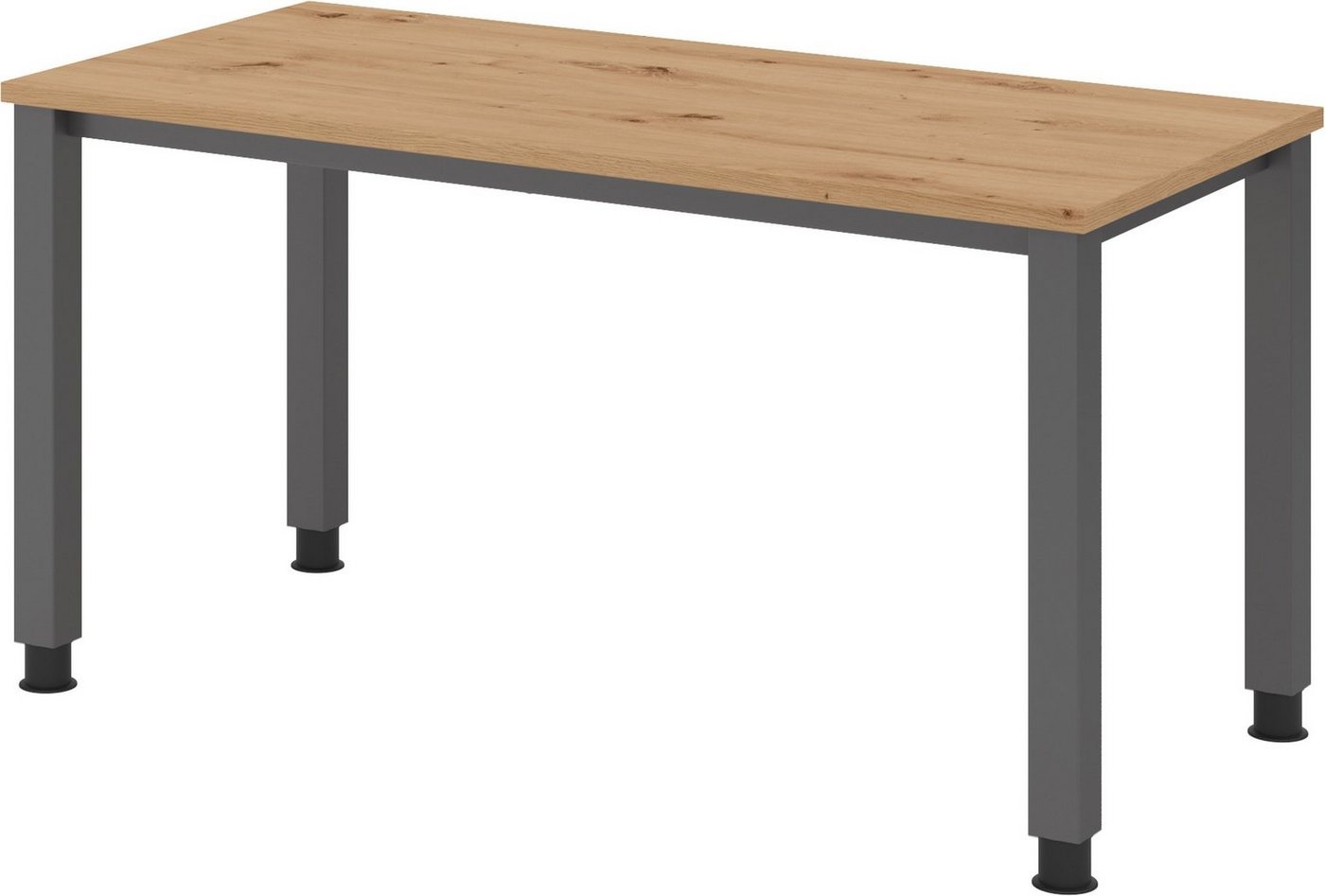 bümö Schreibtisch Q-Serie Mini, Rechteck: 140 x 67,2 cm - Dekor: Asteiche von bümö