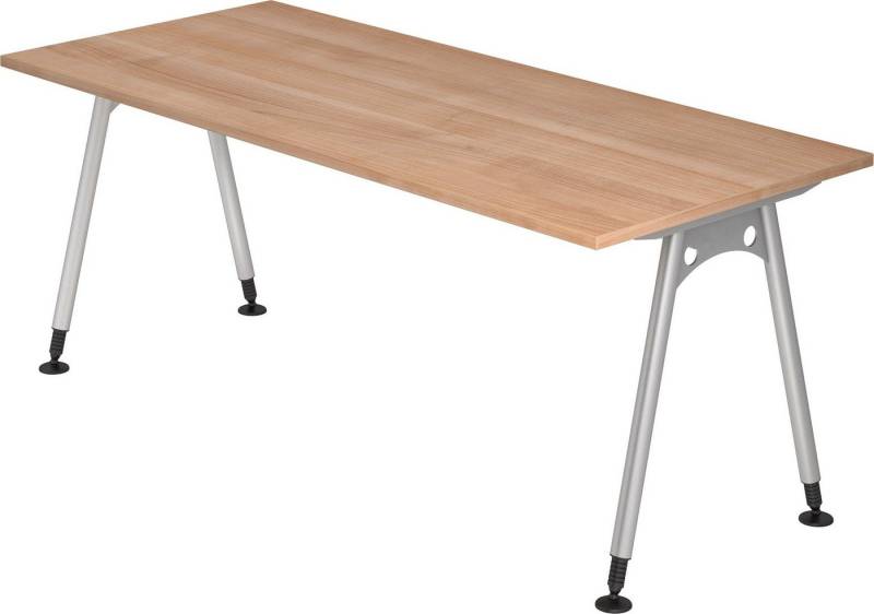 bümö Schreibtisch Serie-A - Arbeitshöhe: höhenverstellbar, Rechteck: 180 x 80 cm - Dekor: Nussbaum von bümö