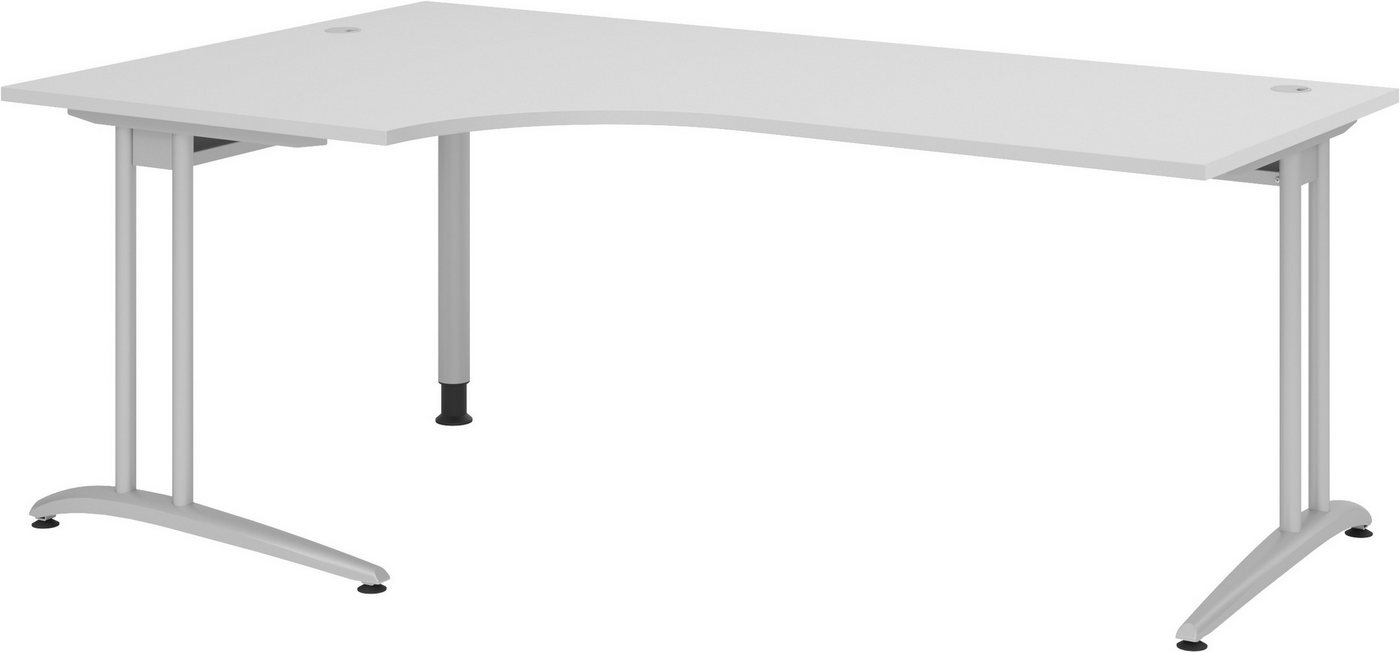 bümö Schreibtisch Serie-B - Arbeitshöhe: 72 cm, Eckform: 200 x 120 cm - Dekor: Grau von bümö