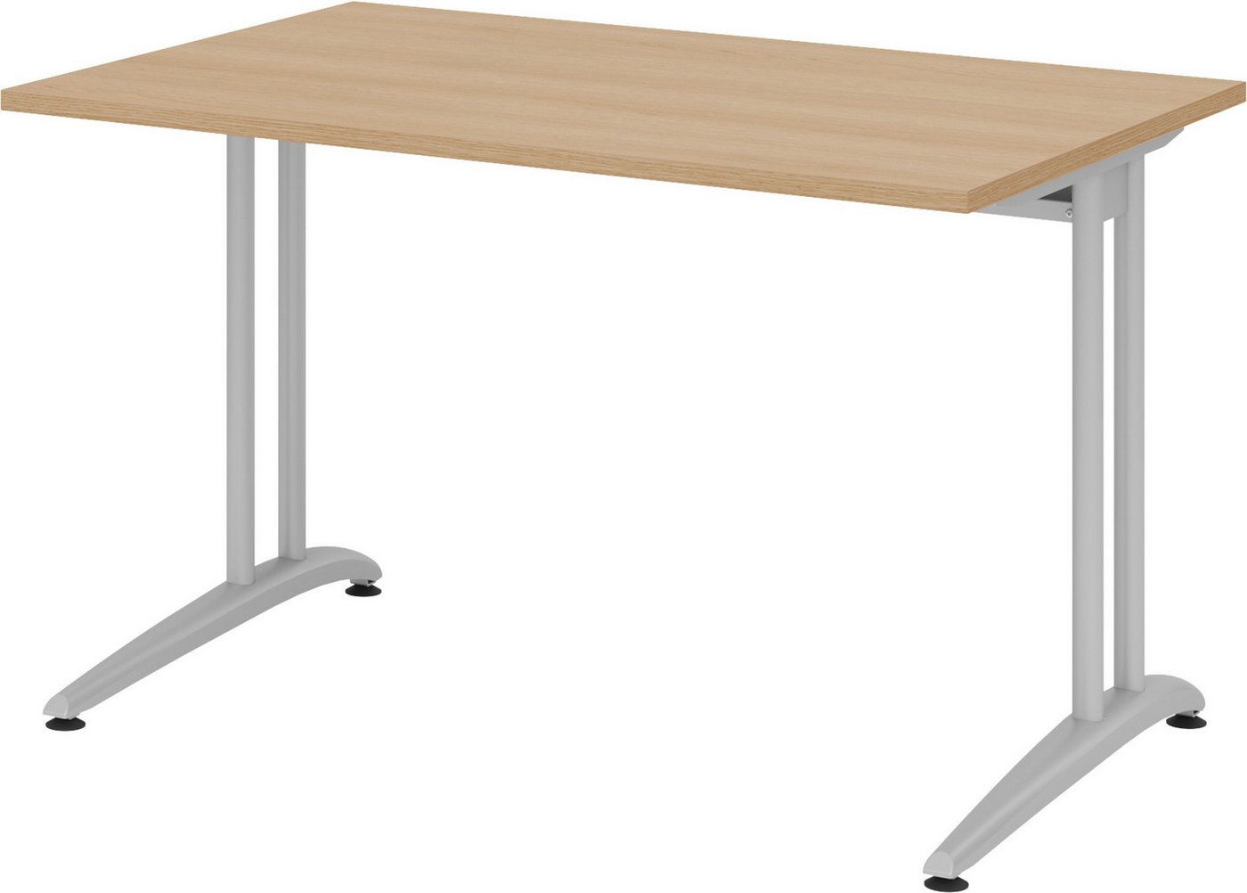 bümö Schreibtisch Serie-B - Arbeitshöhe: 72 cm, Rechteck: 120 x 80 cm - Dekor: Eiche von bümö