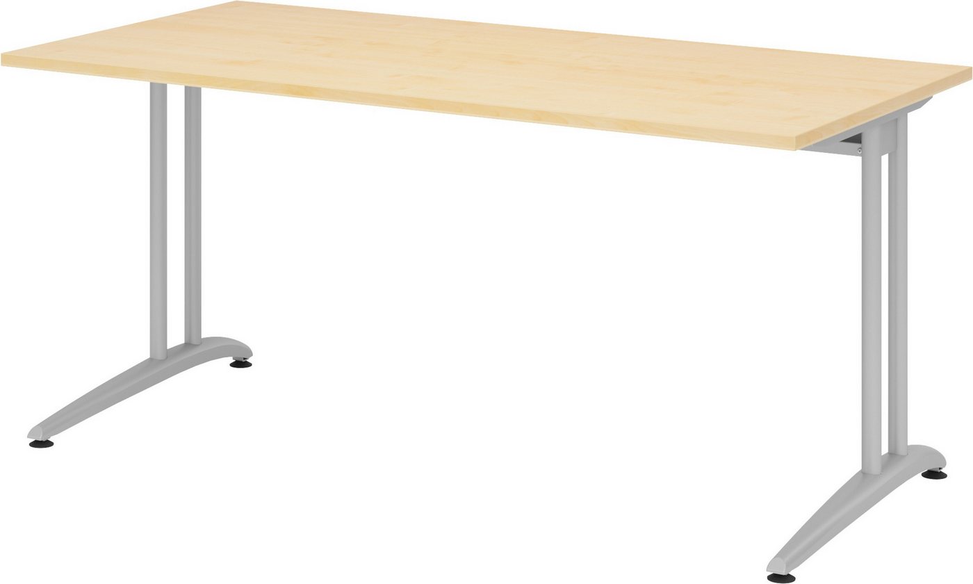 bümö Schreibtisch Serie-B - Arbeitshöhe: 72 cm, Rechteck: 160 x 80 cm - Dekor: Ahorn von bümö