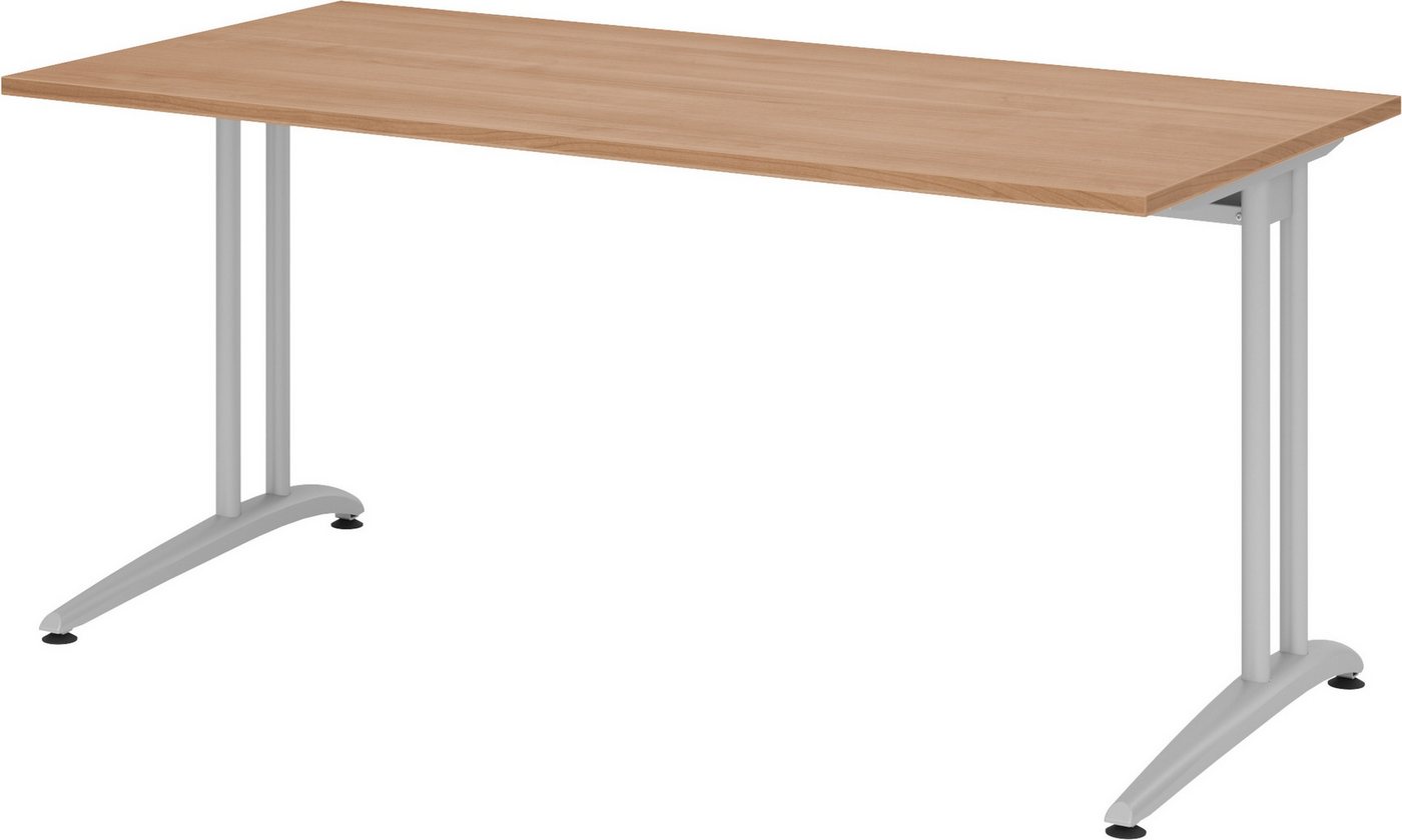 bümö Schreibtisch Serie-B - Arbeitshöhe: 72 cm, Rechteck: 160 x 80 cm - Dekor: Nussbaum von bümö