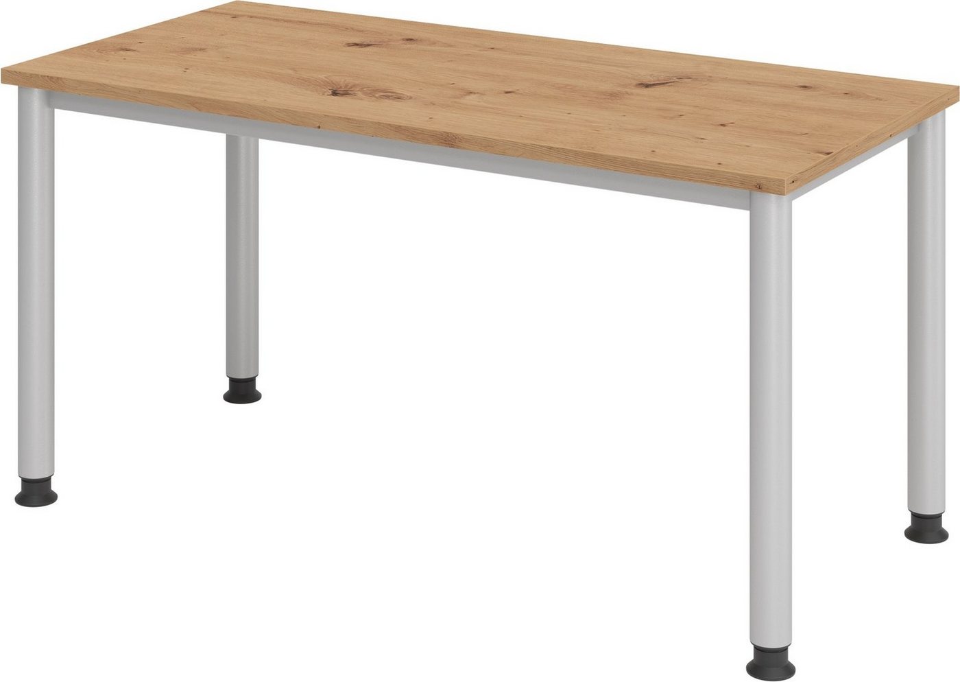 bümö Schreibtisch Serie-H (Mini), Rechteck: 140 x 67,2 cm - Dekor: Asteiche von bümö