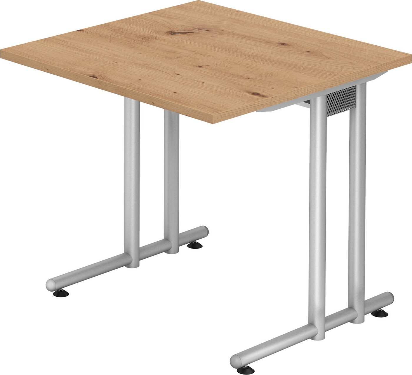 bümö Schreibtisch Serie-N - Arbeitshöhe: 72 cm, Quadrat: 80 x 80 cm - Dekor: Asteiche von bümö