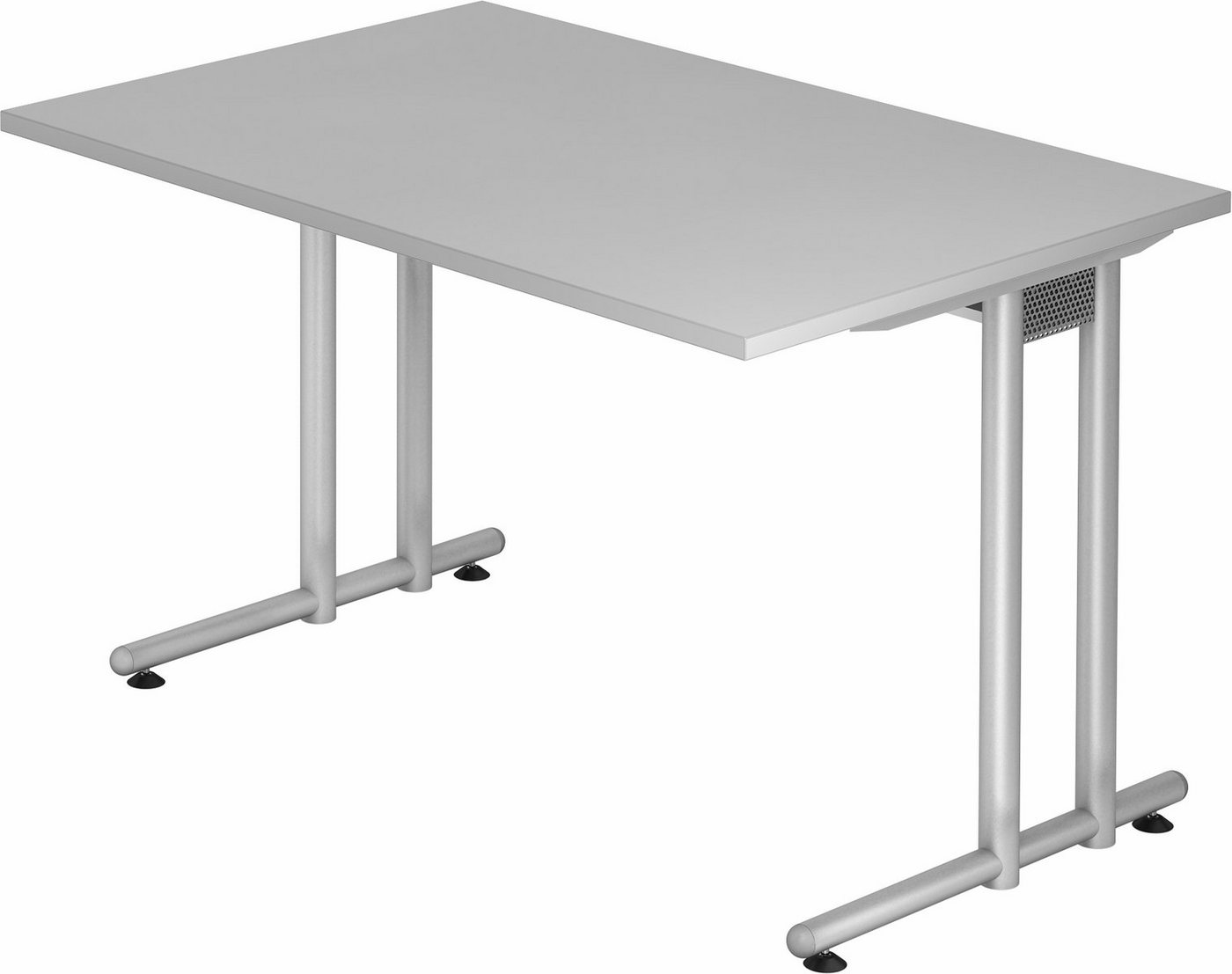 bümö Schreibtisch Serie-N - Arbeitshöhe: 72 cm, Rechteck: 120 x 80 cm - Dekor: Grau von bümö