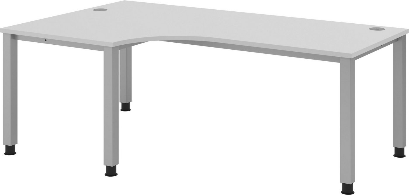 bümö Schreibtisch Serie-Q Gestell: Silber - Arbeitshöhe: höhenverstellbar, Eckform: 200 x 120 cm - Dekor: Grau von bümö