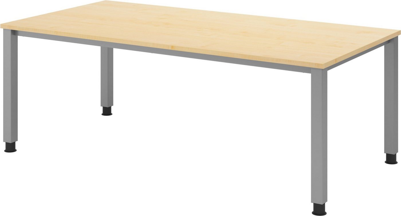 bümö Schreibtisch Serie-Q Gestell: Silber - Arbeitshöhe: höhenverstellbar, Rechteck: 200 x 100 cm - Dekor: Ahorn von bümö