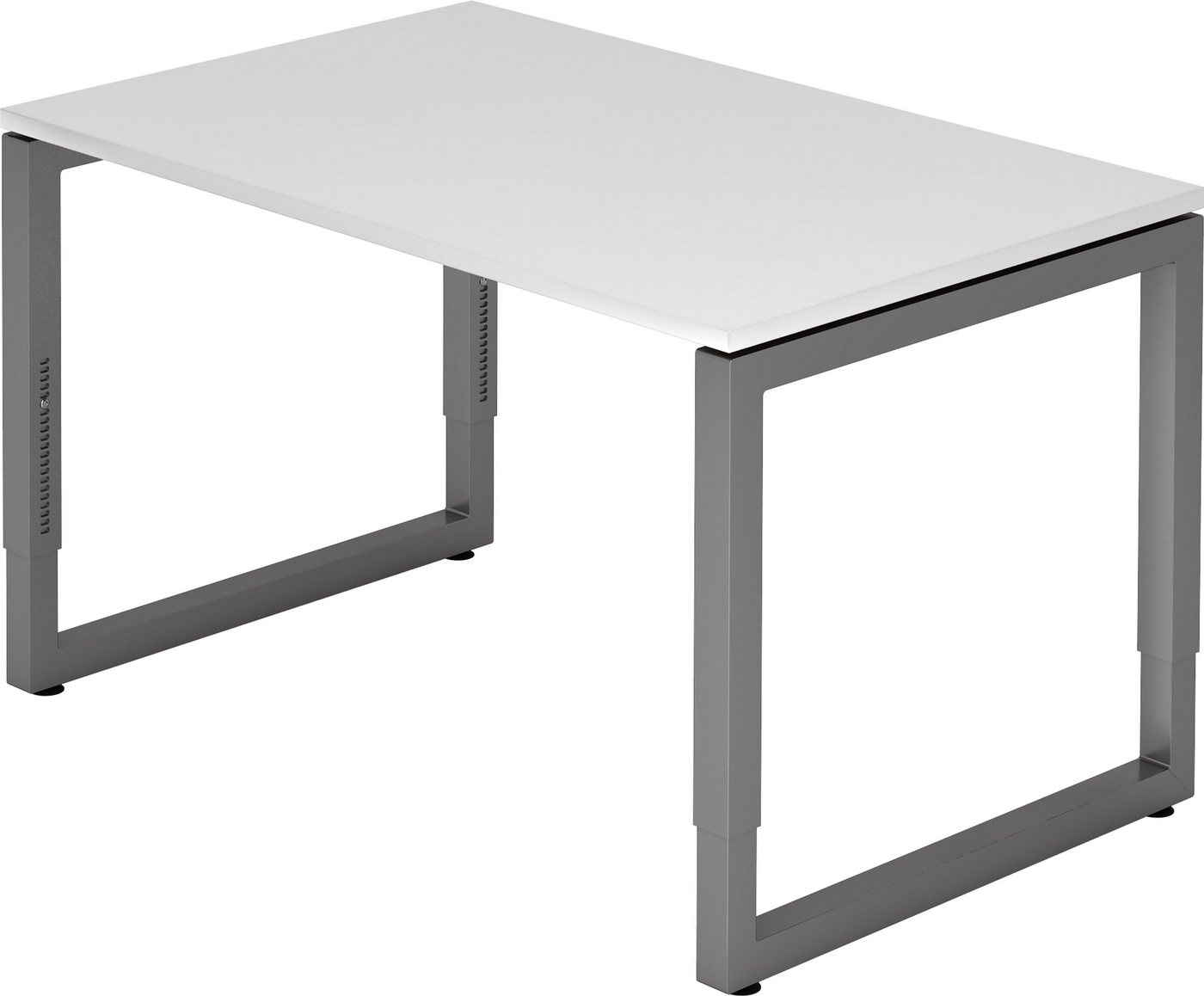 bümö Schreibtisch Serie-R - Arbeitshöhe: höhenverstellbar, Rechteck: 120 x 80 cm - Dekor: Weiß - Gestell: Graphit von bümö