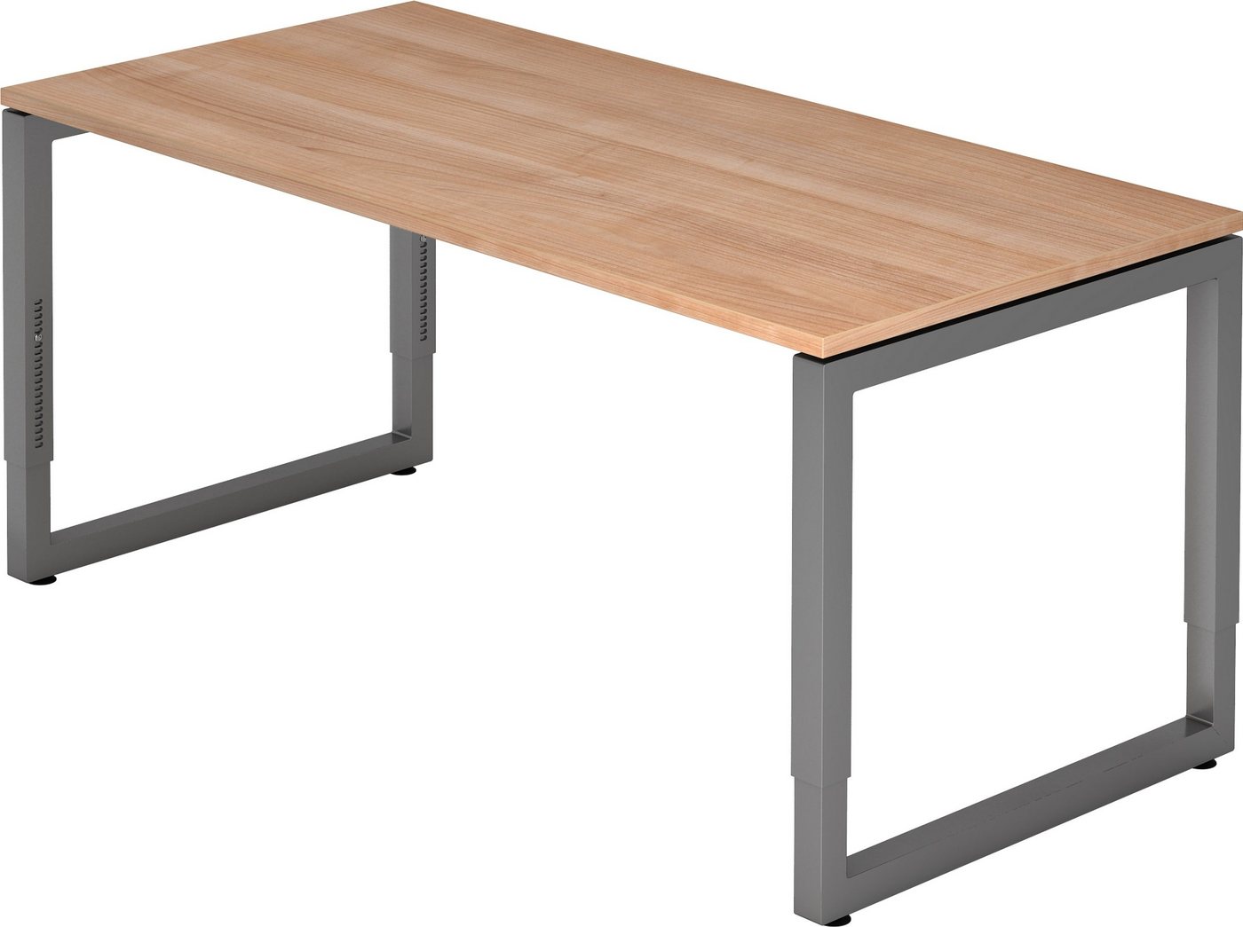 bümö Schreibtisch Serie-R - Arbeitshöhe: höhenverstellbar, Rechteck: 160 x 80 cm - Dekor: Nussbaum - Gestell: Graphit von bümö