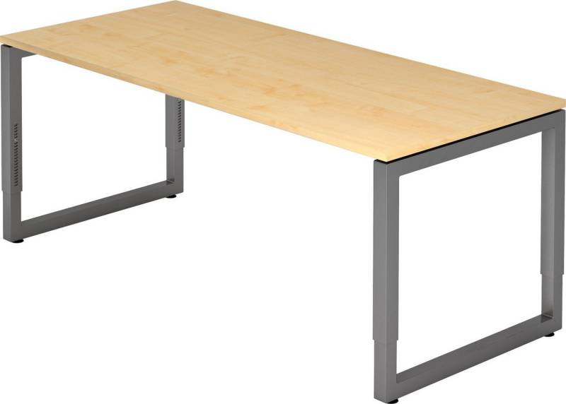 bümö Schreibtisch Serie-R - Arbeitshöhe: höhenverstellbar, Rechteck: 180 x 80 cm - Dekor: Ahorn - Gestell: Graphit von bümö
