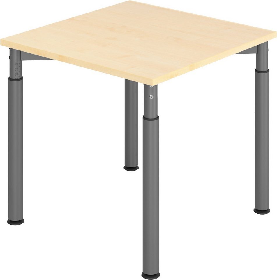 bümö Schreibtisch Serie-Y - Arbeitshöhe: höhenverstellbar, Quadrat: 80 x 80 cm - Dekor: Ahorn - Gestell: Graphit bümö Schreibtisch Serie-Y - Arbeitshöhe: höhenverstellbar, Quadrat: 80 x 80 cm - Dekor: Ahorn - Gestell: Graphit von bümö