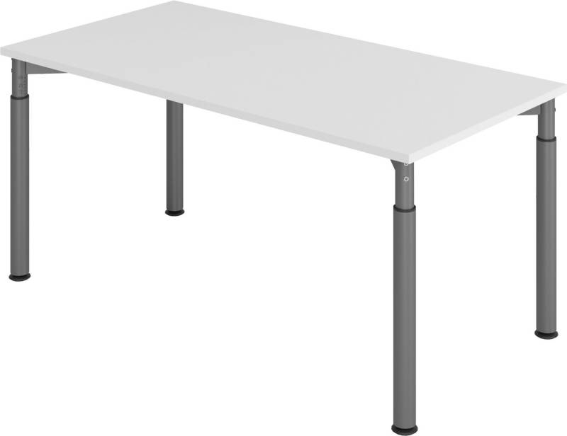 bümö Schreibtisch Serie-Y - Arbeitshöhe: höhenverstellbar, Rechteck: 160 x 80 cm - Dekor: Grau - Gestell: Graphit von bümö