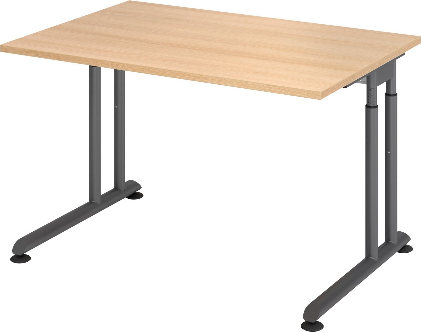 bümö Schreibtisch Schreibtisch Serie-Z, Rechteck: 120 x 80 cm - Dekor: Eiche - Gestell: Graphit von bümö