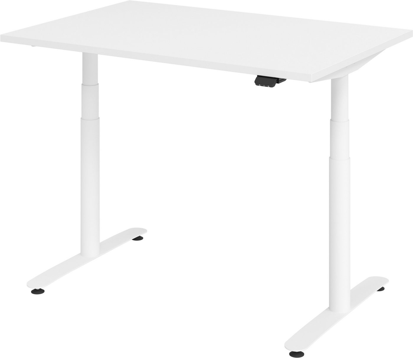 bümö Schreibtisch elektrisch Bluetooth & App XDLR - Höhe: elektrisch höhenverstellbar, Rechteck: 120 x 80 cm - Dekor: Weiß - Gestell: Weiß von bümö