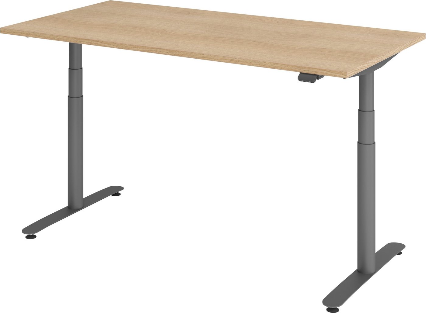 bümö Schreibtisch elektrisch Bluetooth & App XDLR - Höhe: elektrisch höhenverstellbar, Rechteck: 160 x 80 cm - Dekor: Eiche - Gestell: Graphit von bümö