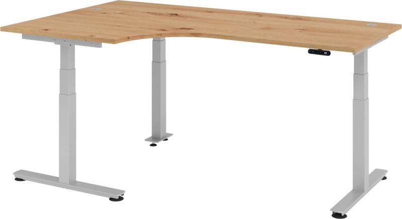 bümö Schreibtisch elektrisch XDSM - Arbeitshöhe: elektrisch höhenverstellbar, Eckform: 200 x 120 cm - Dekor: Asteiche von bümö