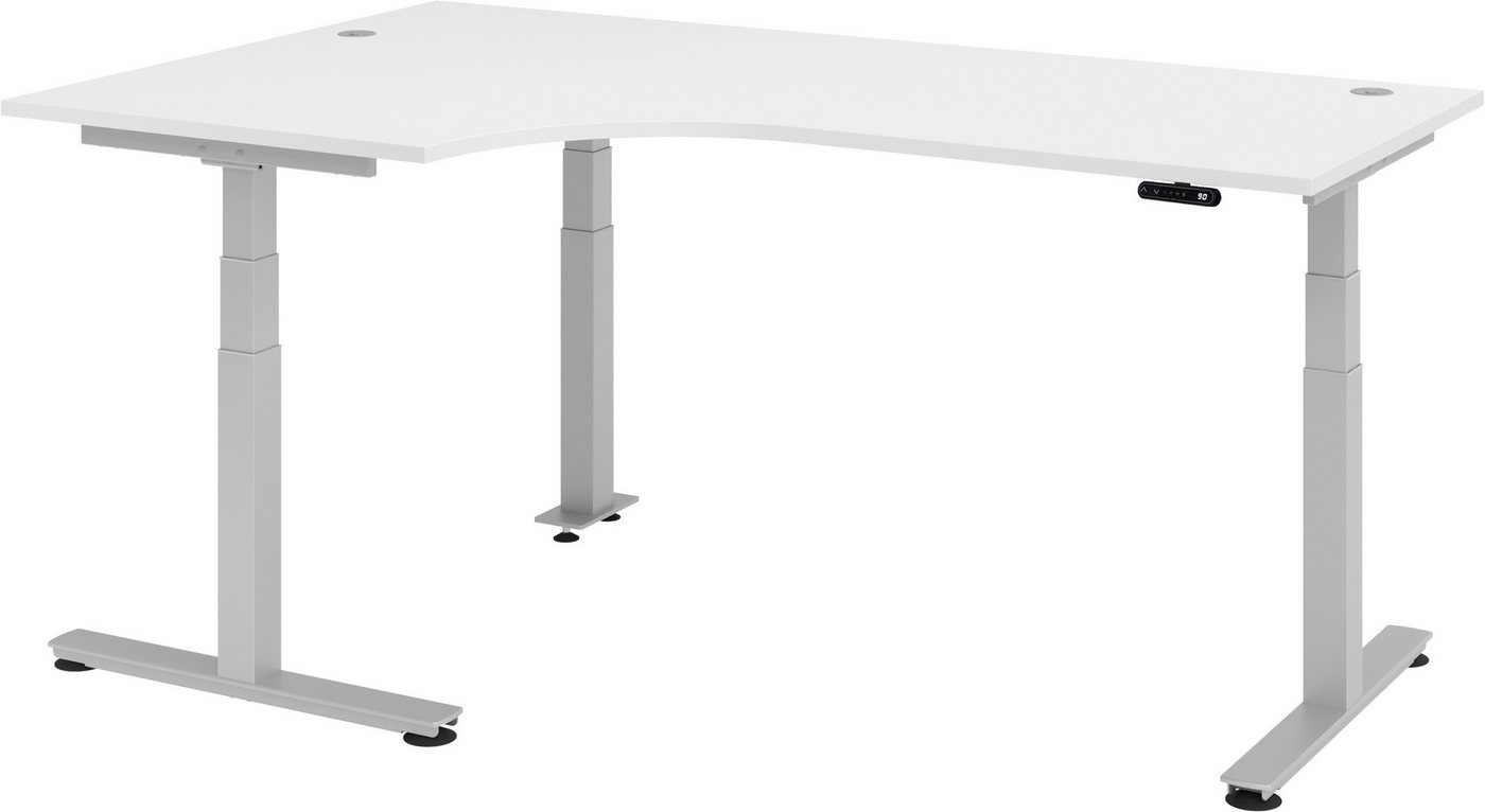 bümö Schreibtisch elektrisch XDSM - Arbeitshöhe: elektrisch höhenverstellbar, Eckform: 200 x 120 cm - Dekor: Weiß von bümö