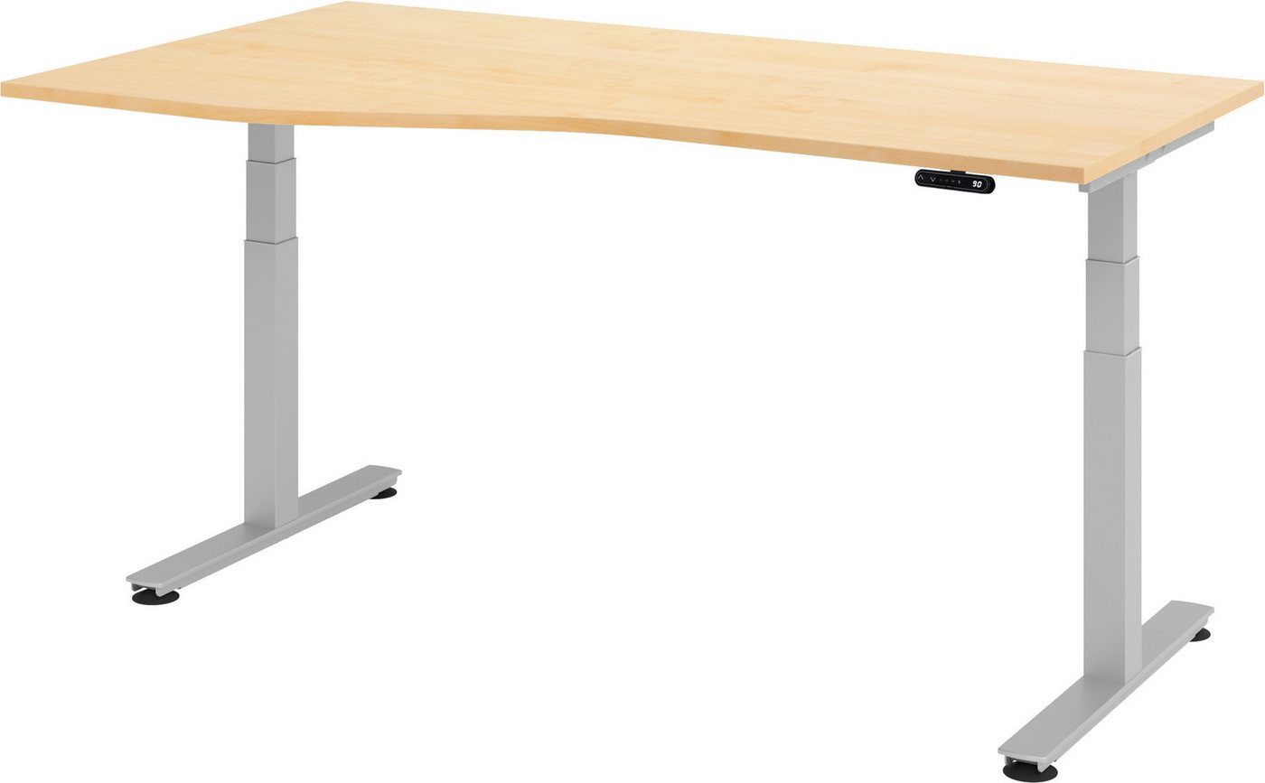 bümö Schreibtisch elektrisch XDSM - Arbeitshöhe: elektrisch höhenverstellbar, Freiform: 180 x 100 cm - Dekor: Ahorn von bümö