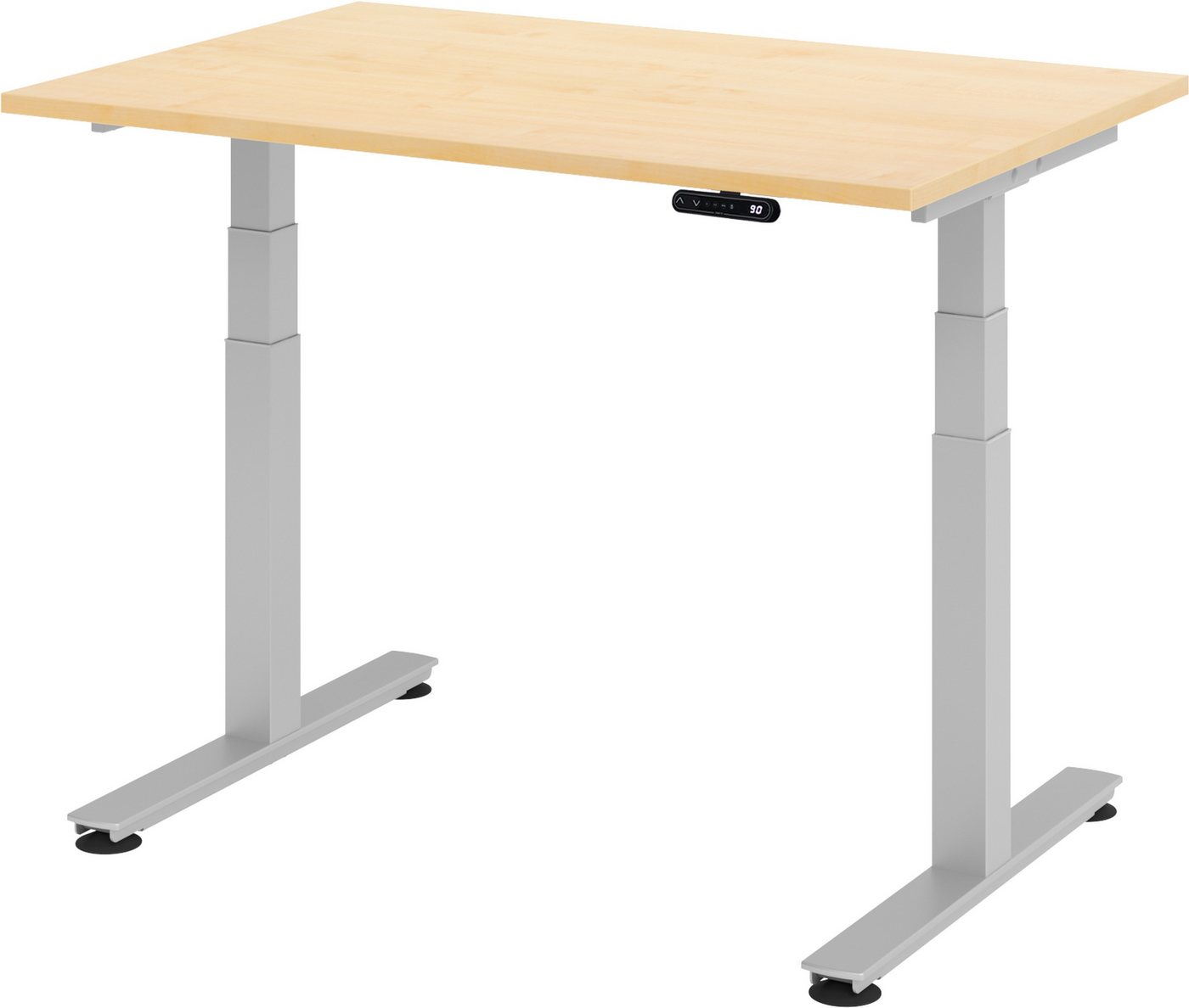 bümö Schreibtisch elektrisch XDSM - Arbeitshöhe: elektrisch höhenverstellbar, Rechteck: 120 x 80 cm - Dekor: Ahorn von bümö