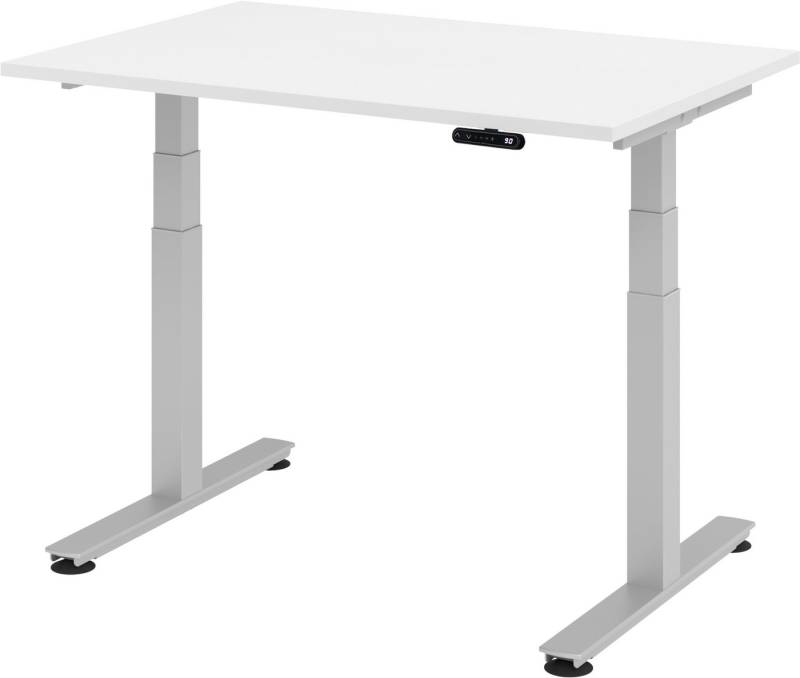 bümö Schreibtisch elektrisch XDSM - Arbeitshöhe: elektrisch höhenverstellbar, Rechteck: 120 x 80 cm - Dekor: Weiß von bümö