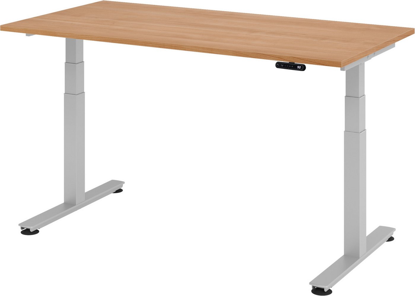 bümö Schreibtisch elektrisch XDSM - Arbeitshöhe: elektrisch höhenverstellbar, Rechteck: 160 x 80 cm - Dekor: Nussbaum von bümö