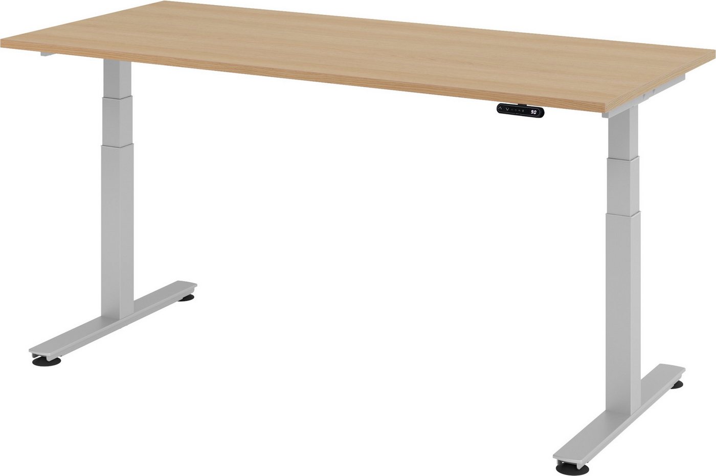 bümö Schreibtisch elektrisch XDSM - Arbeitshöhe: elektrisch höhenverstellbar, Rechteck: 180 x 80 cm - Dekor: Eiche von bümö