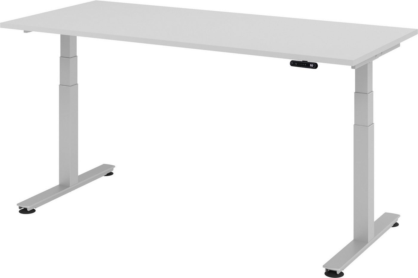 bümö Schreibtisch elektrisch XDSM - Arbeitshöhe: elektrisch höhenverstellbar, Rechteck: 180 x 80 cm - Dekor: Grau von bümö