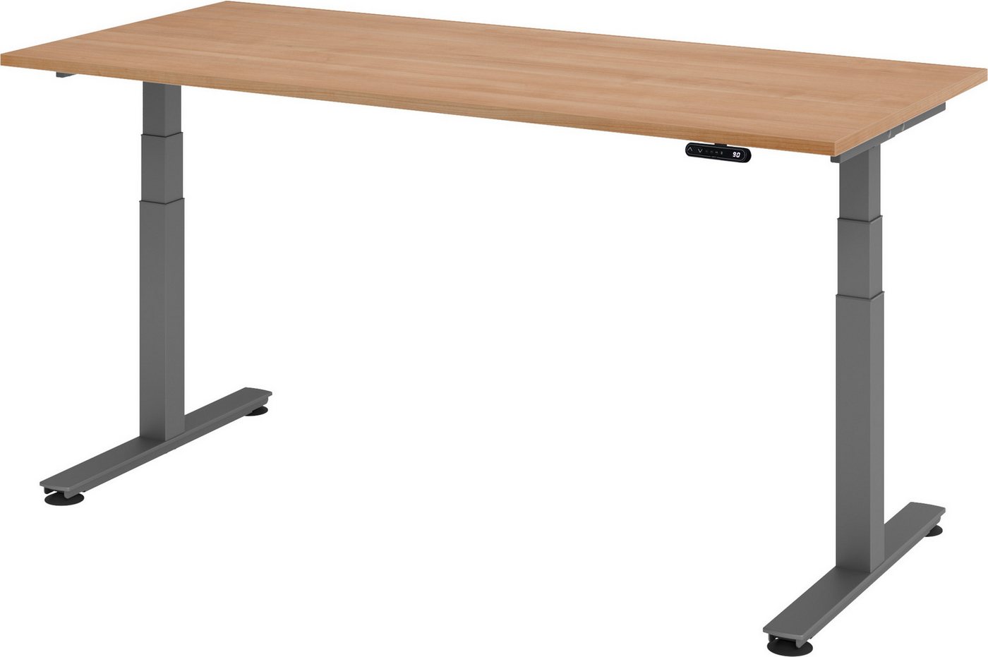 bümö Schreibtisch elektrisch XDSM - Arbeitshöhe: elektrisch höhenverstellbar, Rechteck: 180 x 80 cm - Dekor: Nussbaum von bümö