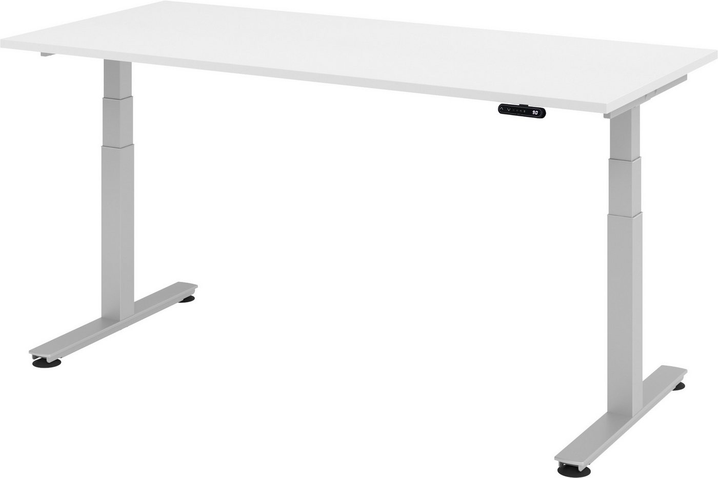 bümö Schreibtisch elektrisch XDSM - Arbeitshöhe: elektrisch höhenverstellbar, Rechteck: 180 x 80 cm - Dekor: Weiß von bümö