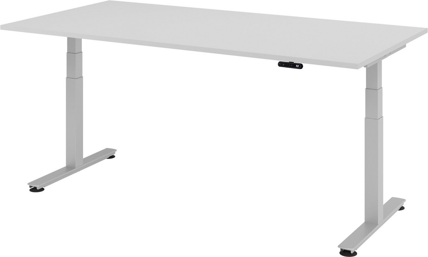 bümö Schreibtisch elektrisch XDSM - Arbeitshöhe: elektrisch höhenverstellbar, Rechteck: 200 x 100 cm - Dekor: Grau von bümö