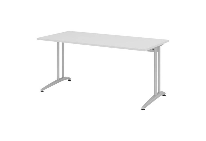 bümö Schreibtisch Serie-B, Rechteck: 160 x 80 cm - Dekor: Grau von bümö