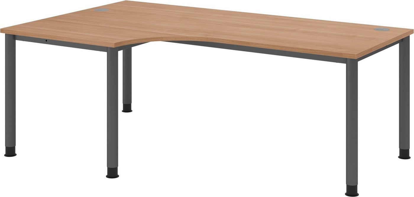 bümö Schreibtisch Serie-H, Gestell: Graphit, Eckform: 200 x 120 cm - Dekor: Nussbaum bümö Schreibtisch Serie-H, Gestell: Graphit, Eckform: 200 x 120 cm - Dekor: Nussbaum von bümö