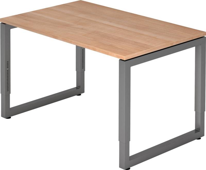 bümö Schreibtisch Serie-R - Arbeitshöhe:, Rechteck: 120 x 80 cm - Dekor: Nussbaum - Gestell: Graphit von bümö