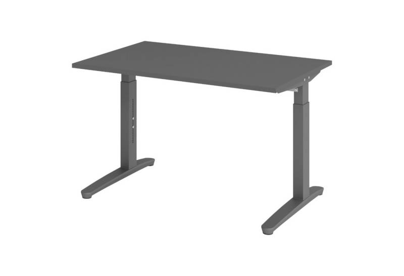bümö Schreibtisch XB-Serie, Rechteck: 120 x 80 cm - Dekor: Graphit - Gestell: Graphit von bümö