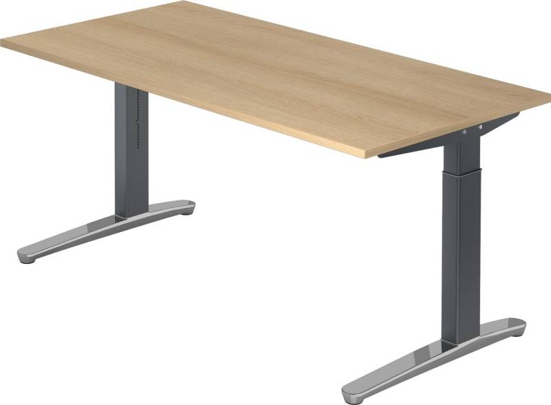 bümö Schreibtisch Serie-XB - Arbeitshöhe:, Rechteck: 160 x 80 cm - Dekor: Eiche - Gestell: Graphit/Alu poliert bümö Schreibtisch Serie-XB - Arbeitshöhe:, Rechteck: 160 x 80 cm - Dekor: Eiche - Gestell: Graphit/Alu poliert von bümö