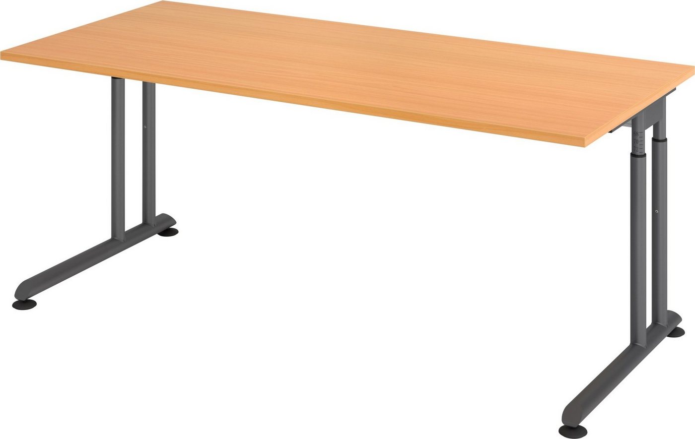bümö Schreibtisch Serie-Z - Arbeitshöhe:, Rechteck: 180 x 80 cm - Dekor: Buche - Gestell: Graphit bümö Schreibtisch Serie-Z - Arbeitshöhe:, Rechteck: 180 x 80 cm - Dekor: Buche - Gestell: Graphit von bümö