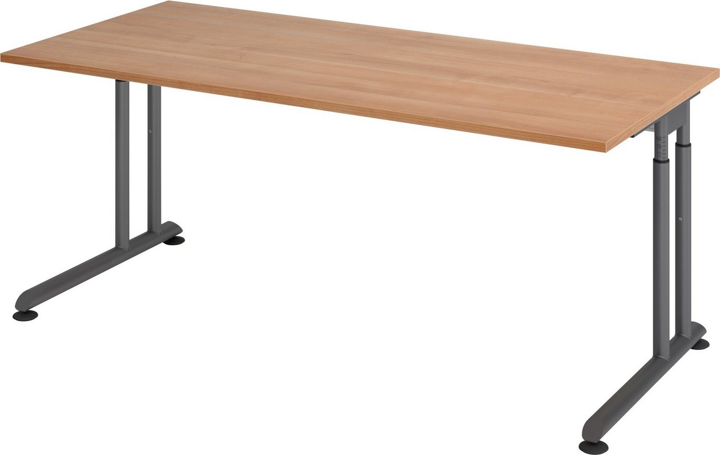 bümö Schreibtisch Serie-Z - Arbeitshöhe:, Rechteck: 180 x 80 cm - Dekor: Nussbaum - Gestell: Graphit bümö Schreibtisch Serie-Z - Arbeitshöhe:, Rechteck: 180 x 80 cm - Dekor: Nussbaum - Gestell: Graphit von bümö