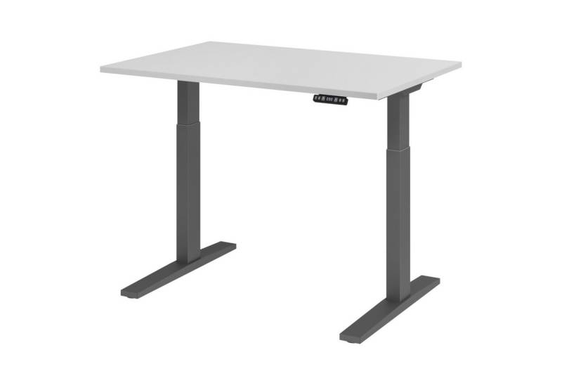 bümö Schreibtisch XMKA Schreibtisch, Rechteck: 120 x 80 cm - Dekor: Grau - Gestell: Graphit von bümö