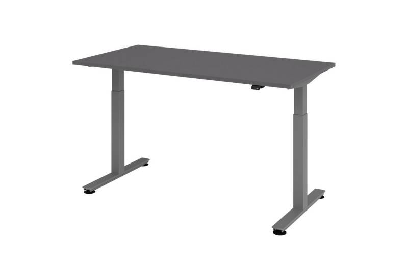 bümö Schreibtisch XMST-Serie, Rechteck: 160 x 80 cm - Dekor: Graphit von bümö