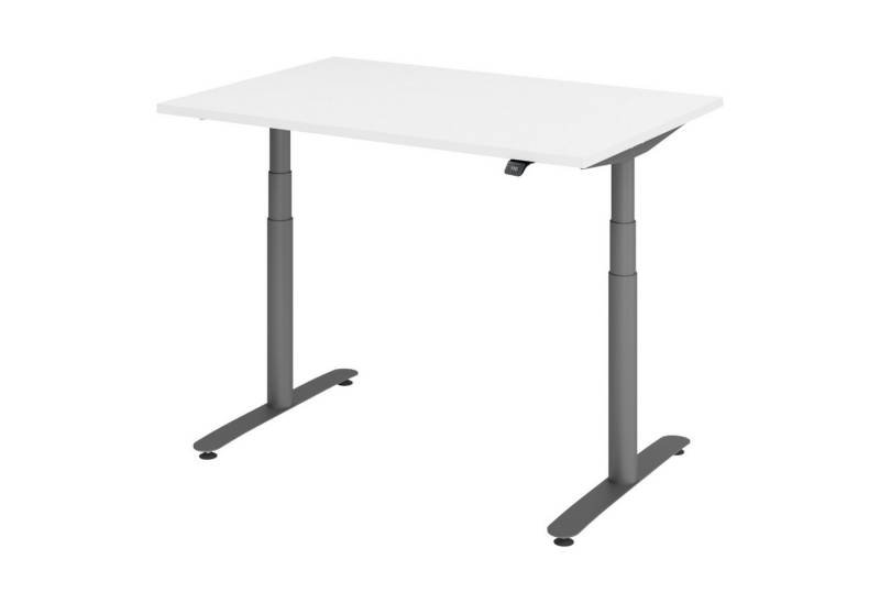 bümö Schreibtisch elektrisch Bluetooth & App XDLR elektrisch höhenverstellbar, Rechteck: 120 x 80 cm - Dekor: Weiß - Gestell: Graphit von bümö
