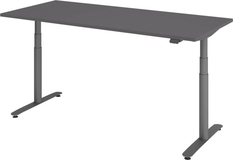 bümö Schreibtisch elektrisch Bluetooth & App XDLR - Arbeitshöhe:, Rechteck: 180 x 80 cm - Dekor: Graphit - Gestell: Graphit von bümö