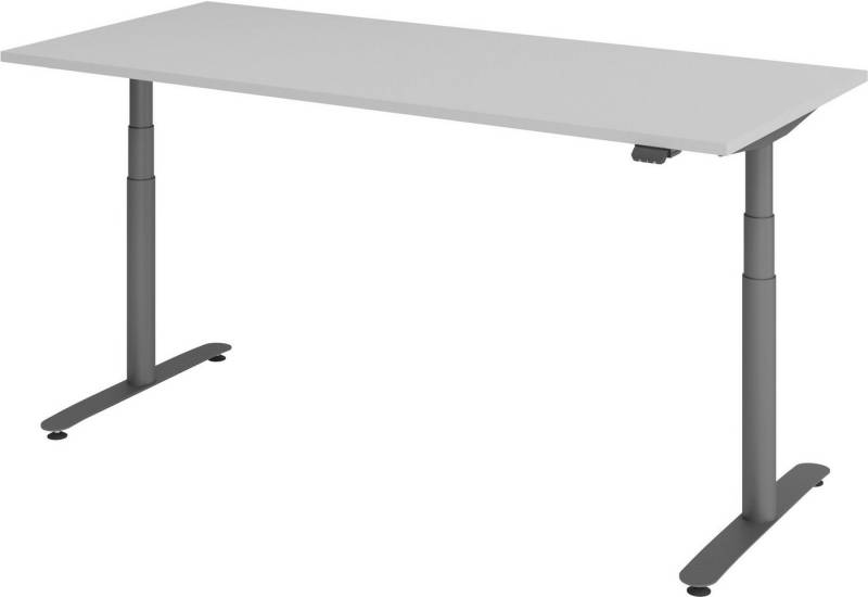 bümö Schreibtisch elektrisch Bluetooth & App XDLR - Arbeitshöhe:, Rechteck: 180 x 80 cm - Dekor: Grau - Gestell: Graphit von bümö