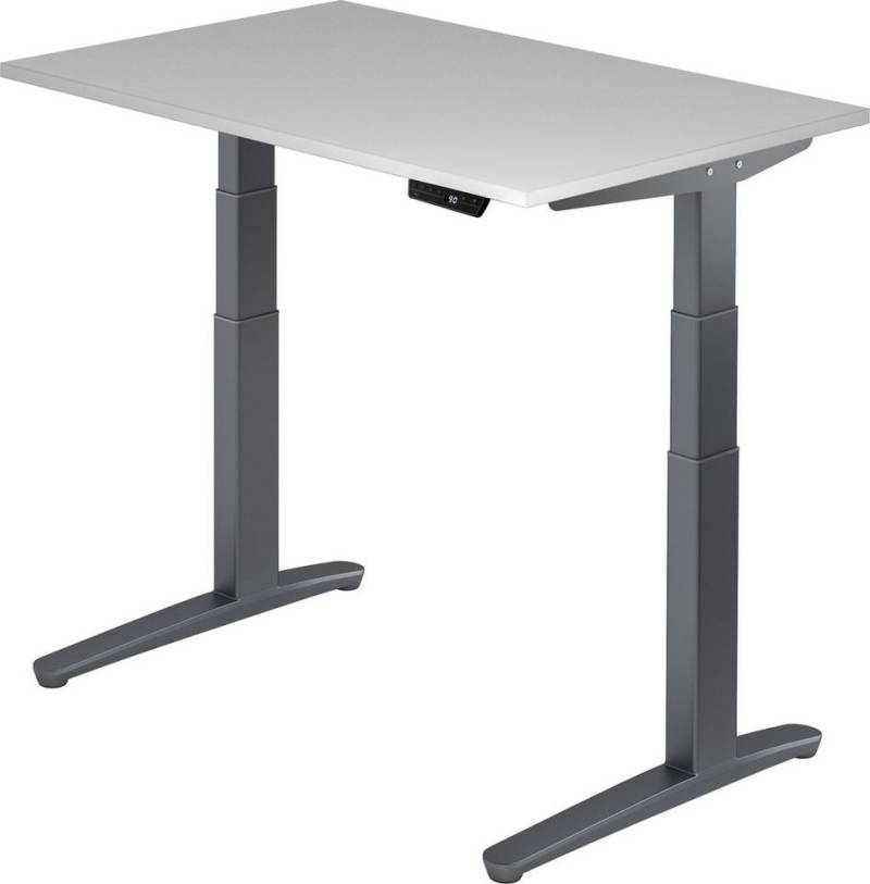 bümö Schreibtisch elektrisch XBHM - Arbeitshöhe:, Rechteck: 120 x 80 cm - Dekor: Grau - Gestell: Graphit von bümö